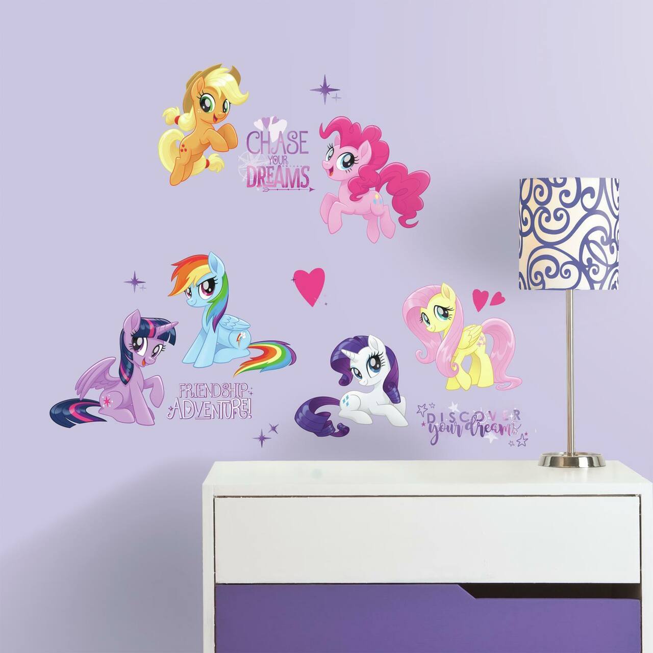 RoomMates My Little Pony The Movie Peel & Stick Glitter Wall Decals
